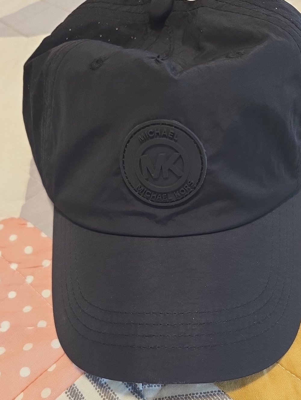 Michael Kors Black MK Patch Baseball Cap